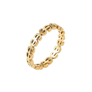 Hollow Dollar Sign Titanium Steel Ring - Symbol of Prosperity & Trendy Style Aruary Studio ｜ Artisanal Jewelry