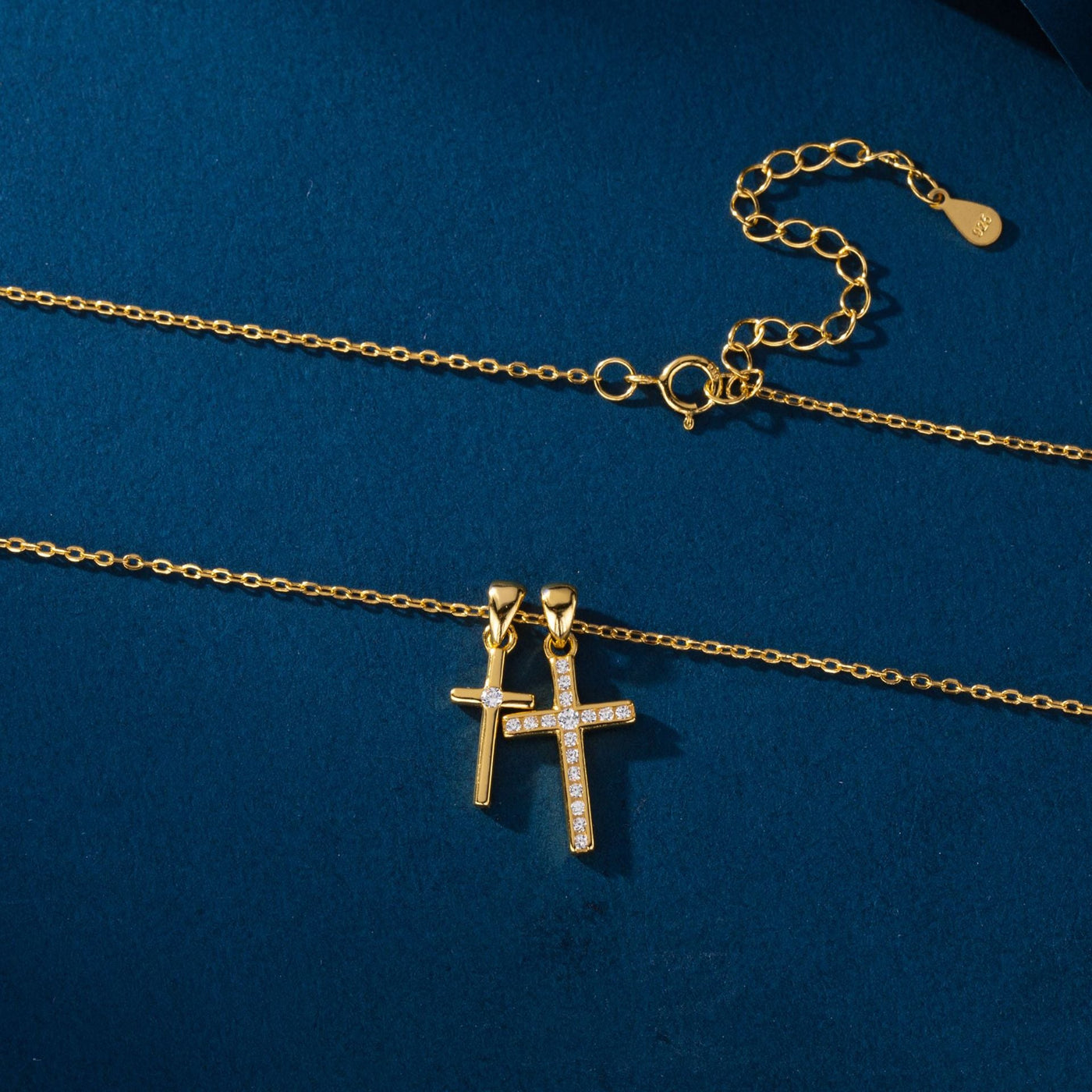 Double Cross Zircon Necklace | S925 Sterling Silver - Symbol of Faith & Modern Elegance Aruary Studio ｜ Artisanal Jewelry