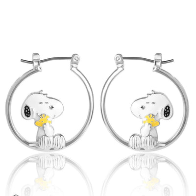 Titanium Steel Snoopy Hoop Earrings / Necklace Aruary Studio ｜ Artisanal Jewelry