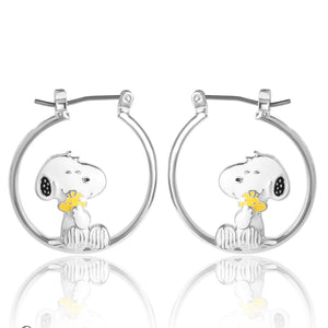 Titanium Steel Snoopy Hoop Earrings / Necklace Aruary Studio ｜ Artisanal Jewelry