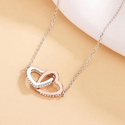 Heart - Shaped Pendant Sweater Chain - Copper Plated White Gold with Sparkling Accents Aruary Studio ｜ Artisanal Jewelry