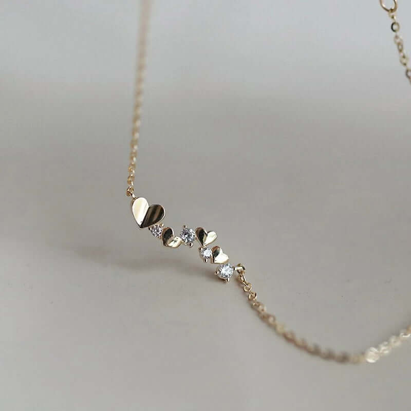 Aruary Studio ｜ Artisanal Jewelry Delicate 14K Gold Plated Heart Necklace - Sterling Silver Minimalist Everyday Jewelry Gift for Her