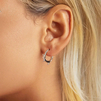 925 Sterling Silver Gold-Plated Dachshund Huggie Earrings - Exquisite Polished Design Aruary Studio ｜ Artisanal Jewelry