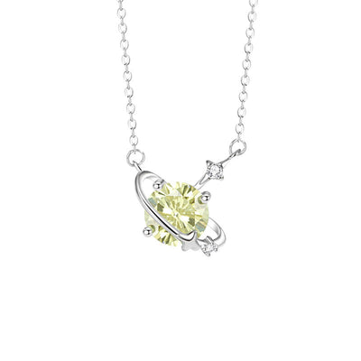 Zodiac Birthstone Clavicle Necklace | 925 Sterling Silver with 5A Zircon - Personalized Celestial Charm Aruary Studio ｜ Artisanal Jewelry