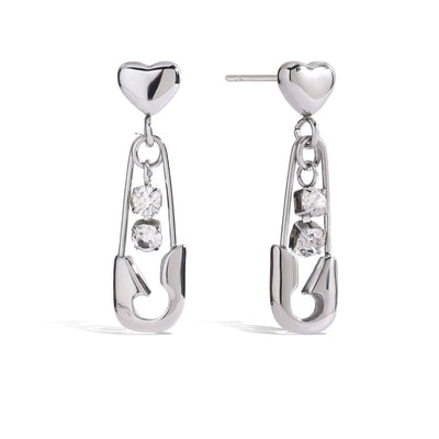 Hypoallergenic Titanium Steel Zircon Stud Earrings | 5A Cubic Zirconia | Silver Tone | Everyday Luxury Aruary Studio ｜ Artisanal Jewelry