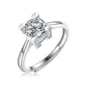1 Carat Moissanite Solitaire Ring | S925 Sterling Silver - Minimalist Luxury with Timeless Sparkle Aruary Studio ｜ Artisanal Jewelry