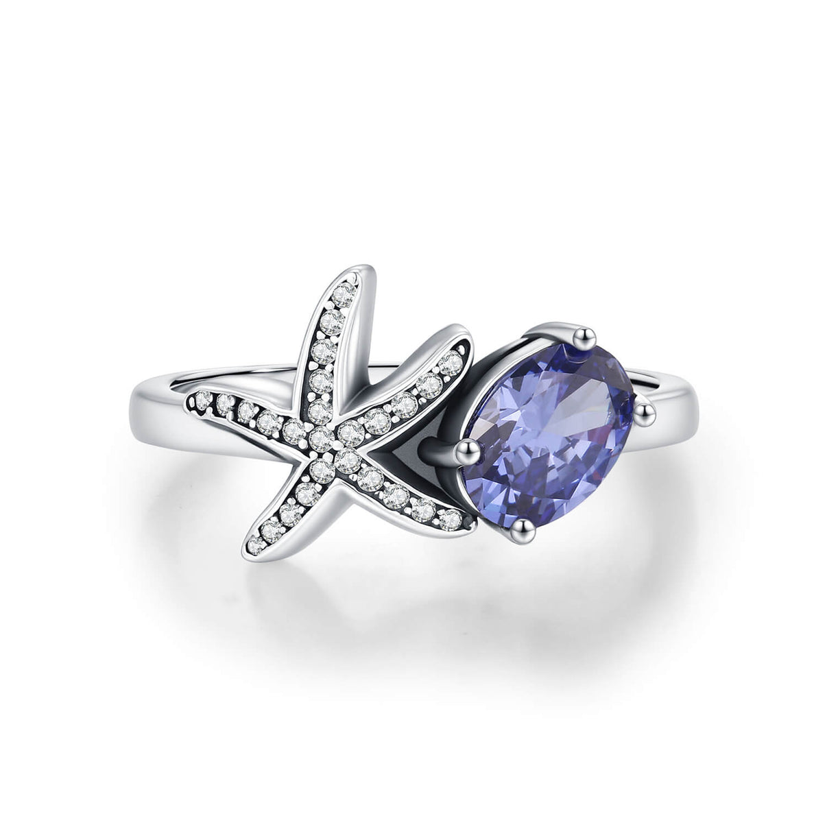 "Ocean Star" Tanzanite & Starfish Coastal Ring - Aruary Studio ｜ Artisanal Jewelry