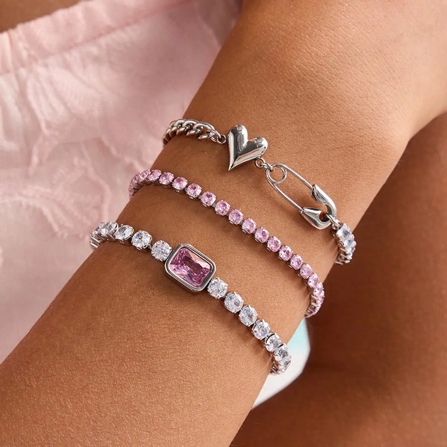 Yuqing Realm ｜ Accessories Boutique Pop Tab Titanium Chain Bracelet - 18K Gold Plated Recycled Chic, Adjustable 18+5cm Unisex Office-to-Street Jewelry