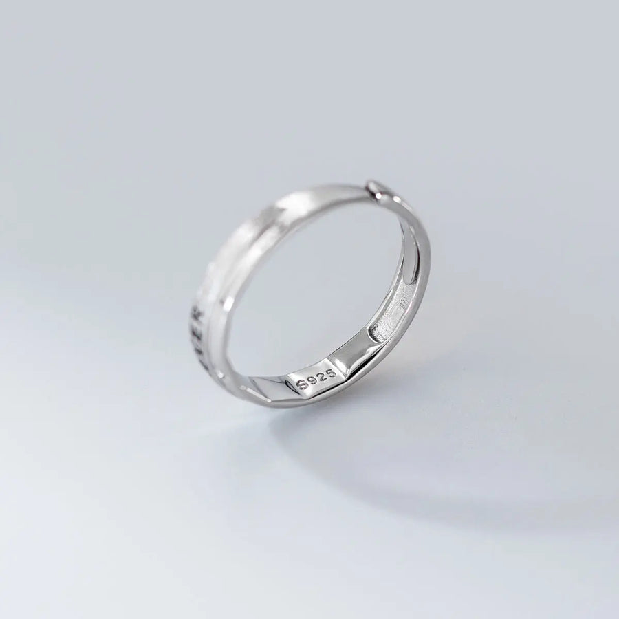 Aruary Studio ｜ Artisanal Jewelry Forever Engraved Eternity Ring | 925 Sterling Silver Promise Ring | Timeless Love Band for Women & Men