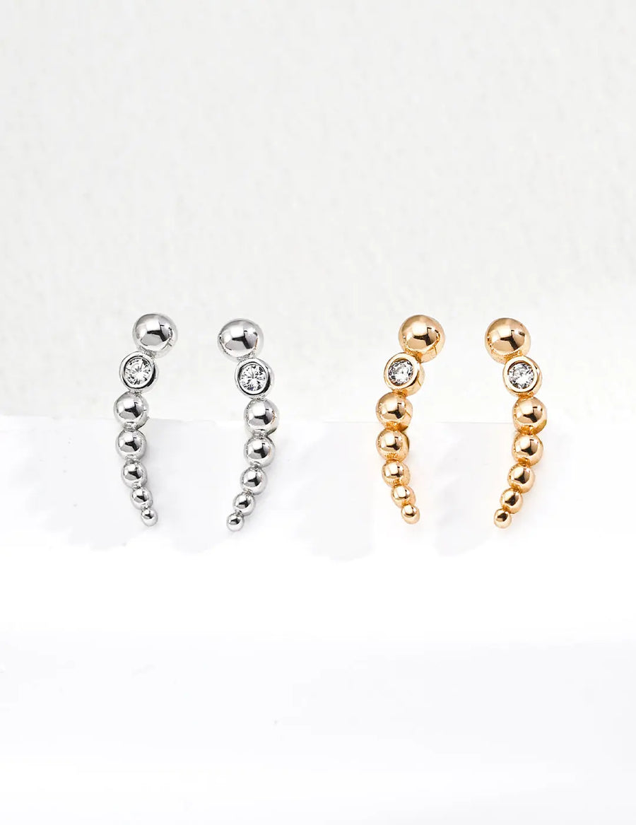 Aruary Studio ｜ Artisanal Jewelry S925 Sterling Silver 18K Gold Plated Earrings | 5A Zircon Convertible Tassel | Chic & Versatile | Original Design