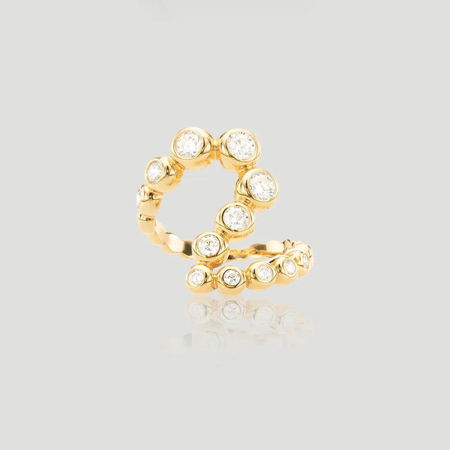 Yuqing Realm ｜ Unleash the charming goddess within you Solid Sterling Silver Ring 18K Gold Plated | AAA CZ Diamond-like Sparkle | Tarnish-Resistant & Hypoallergenic