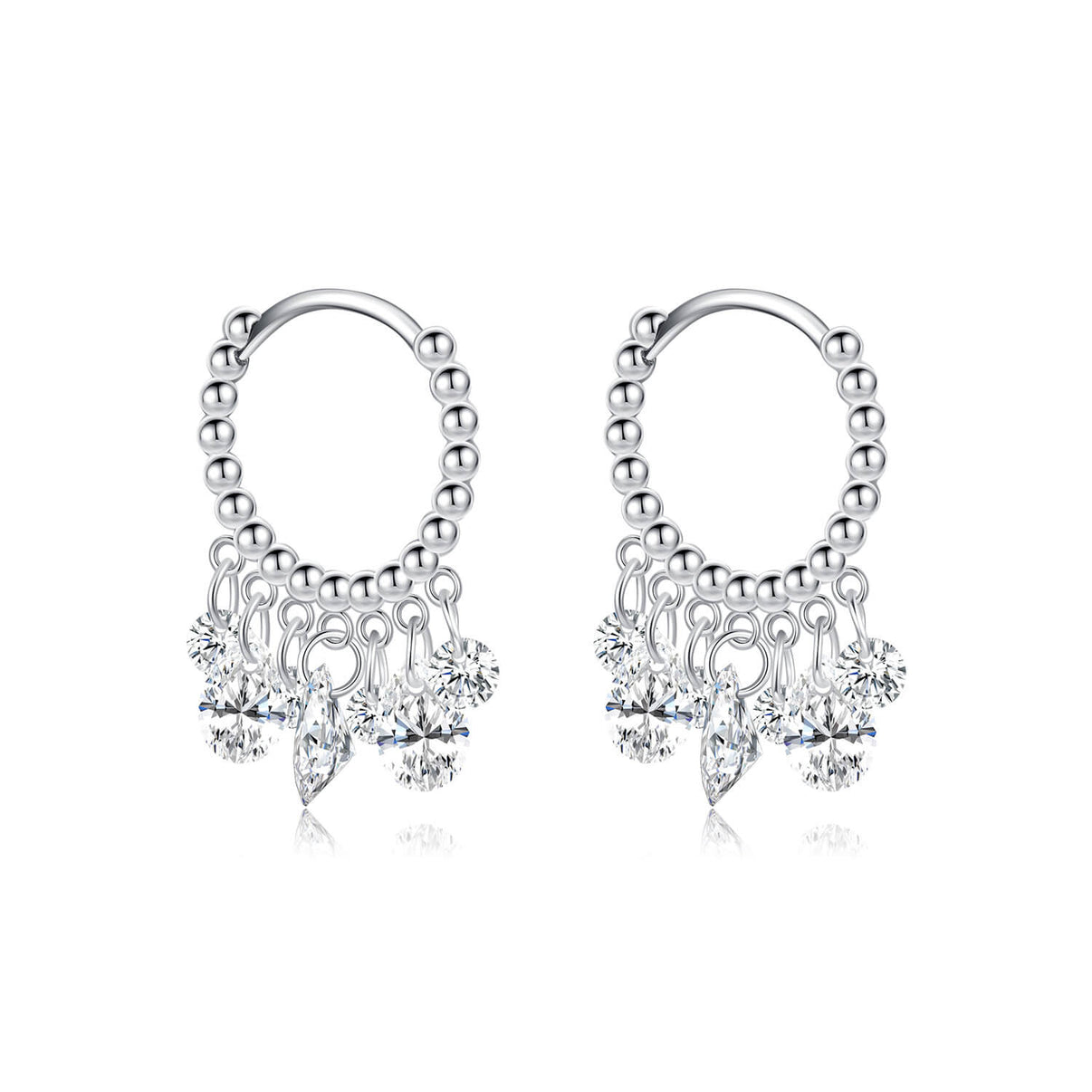 "Starlight Cascade" Dangle Hoop Earrings - Aruary Studio ｜ Artisanal Jewelry