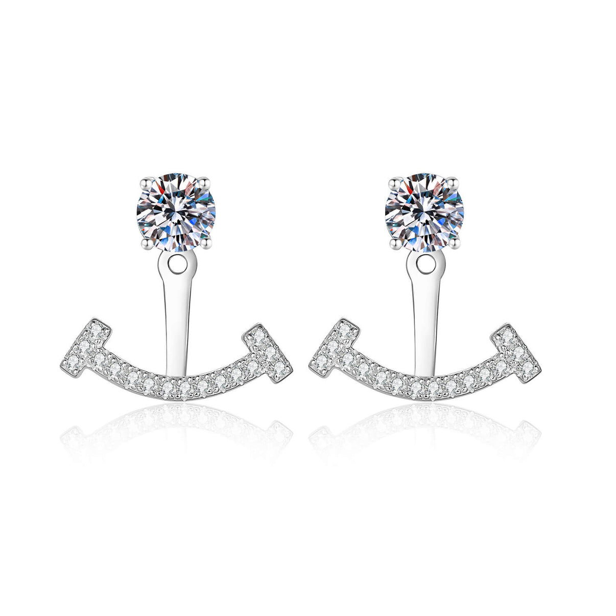 "Stellar Smile" Integrated Moissanite Statement Studs - Aruary Studio ｜ Artisanal Jewelry