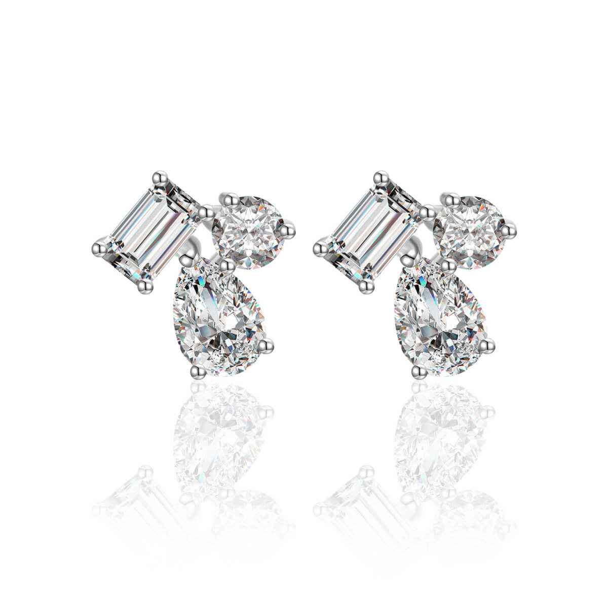 Stellar Cluster 3.6ct Multi-Shape Moissanite Stud Earrings