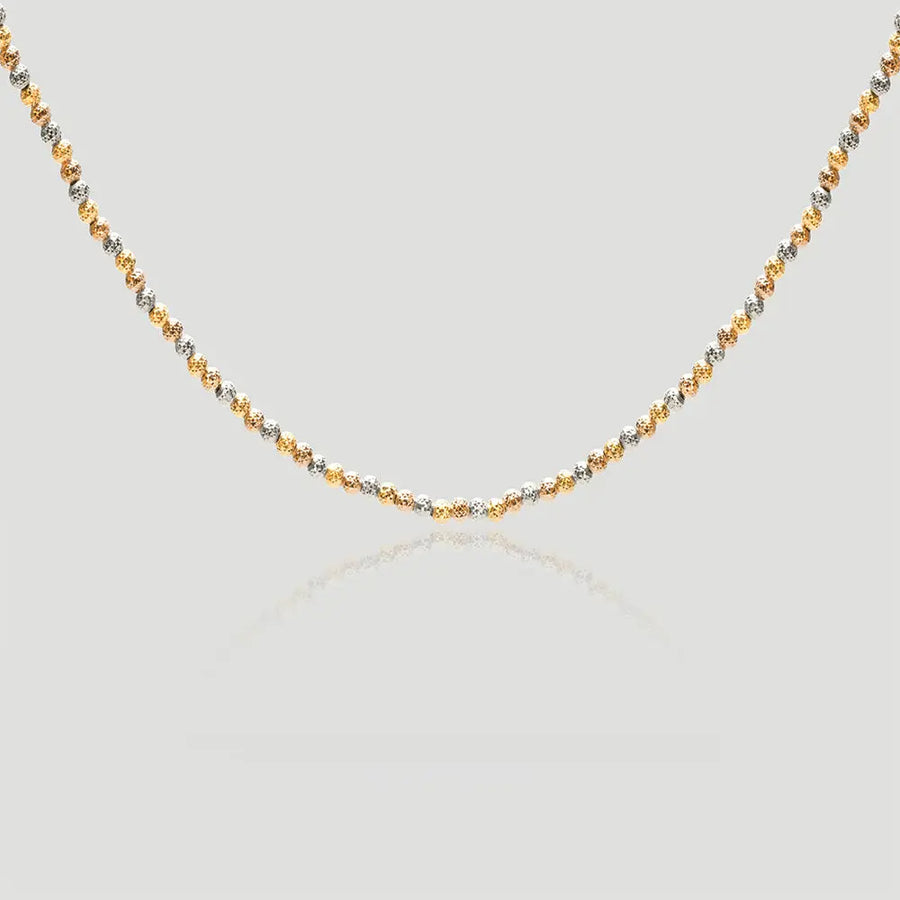 Yuqing Realm ｜ Unleash the charming goddess within you Stylish Two-Tone Beaded Chain Necklace - AG925 Silver