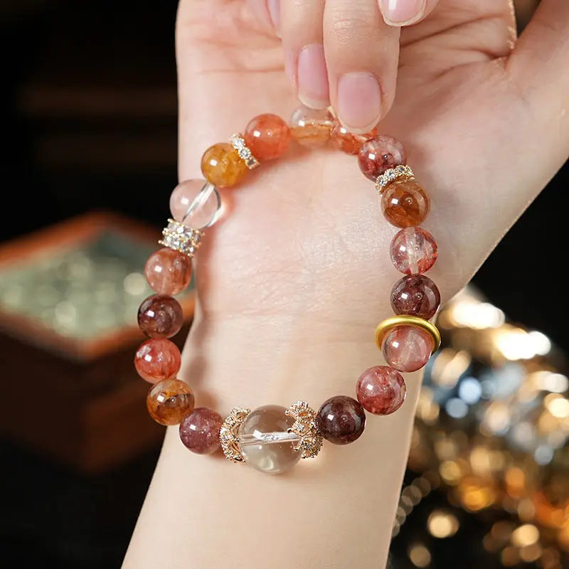 My Store Summer Dopamine Gemstone Bracelet - Natural Multicolor Crystal Beads | Adjustable Healing Stones | Boho Stackable Jewelry