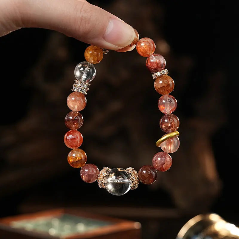 My Store Summer Dopamine Gemstone Bracelet - Natural Multicolor Crystal Beads | Adjustable Healing Stones | Boho Stackable Jewelry