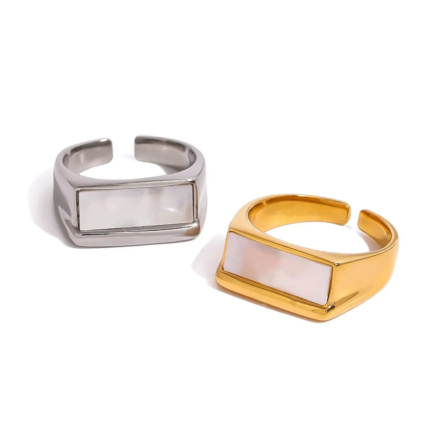 My Store Titanium Steel Gold - Plated Shell Ring