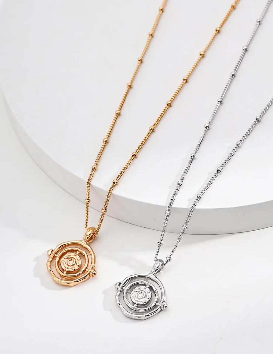 Aruary Studio ｜ Artisanal Jewelry Vintage 18K Gold Plated Sterling Silver Necklace – Original Collarbone Chain, Light Luxury Women’s Jewelry