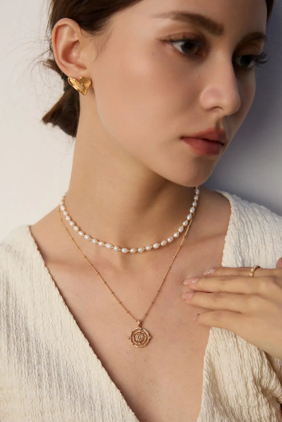 Aruary Studio ｜ Artisanal Jewelry Vintage 18K Gold Plated Sterling Silver Necklace – Original Collarbone Chain, Light Luxury Women’s Jewelry