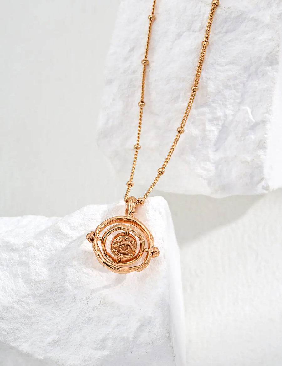 Aruary Studio ｜ Artisanal Jewelry Vintage 18K Gold Plated Sterling Silver Necklace – Original Collarbone Chain, Light Luxury Women’s Jewelry Golden