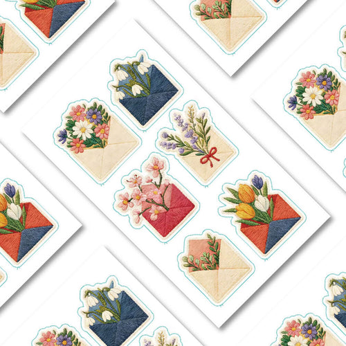 Vintage Floral Envelope Stickers
