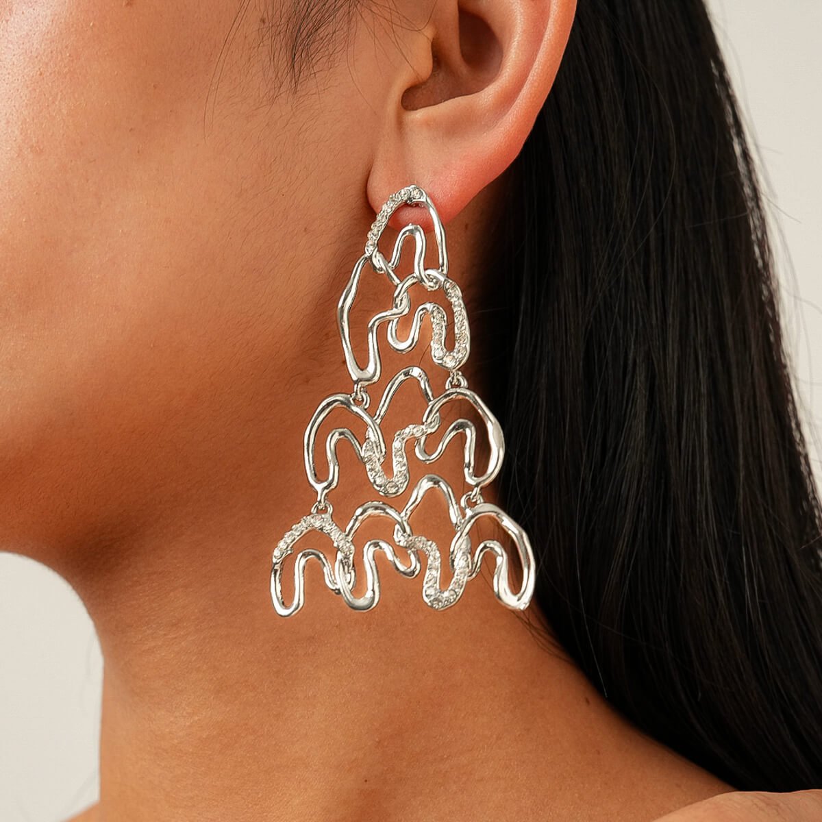Abstract Muse: Geometric Twisted Statement Drop Earrings - Aruary Studio ｜ Artisanal Jewelry