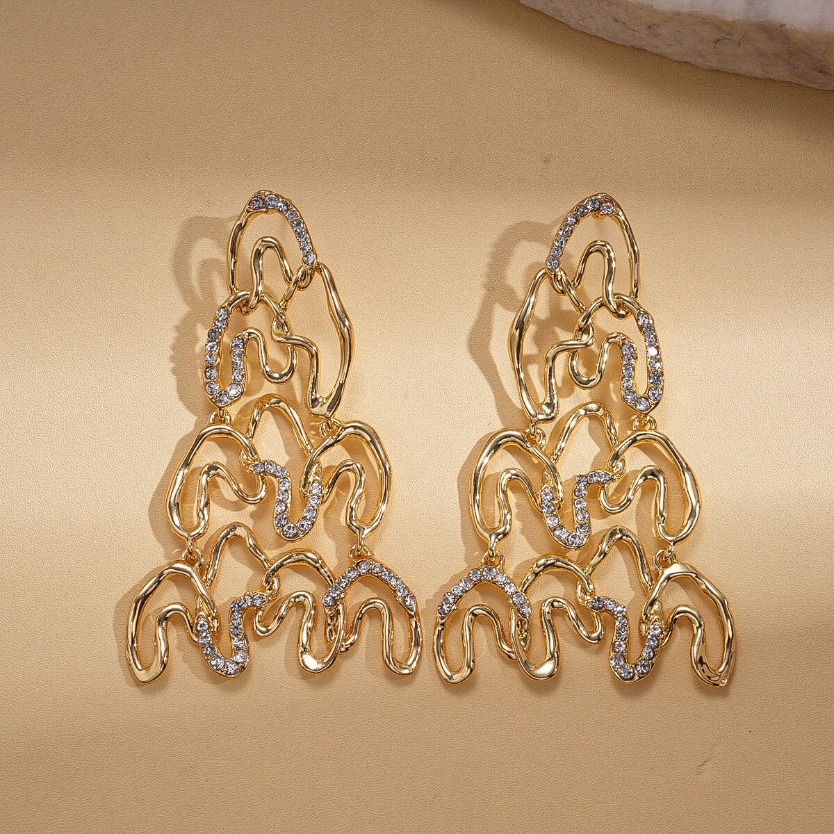 Abstract Muse: Geometric Twisted Statement Drop Earrings - Aruary Studio ｜ Artisanal Jewelry