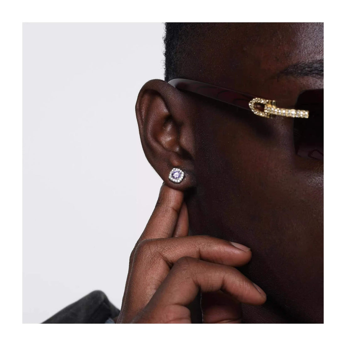 American Hip - Hop Ice Cube Stud Earrings - Aruary Studio ｜ Artisanal Jewelry