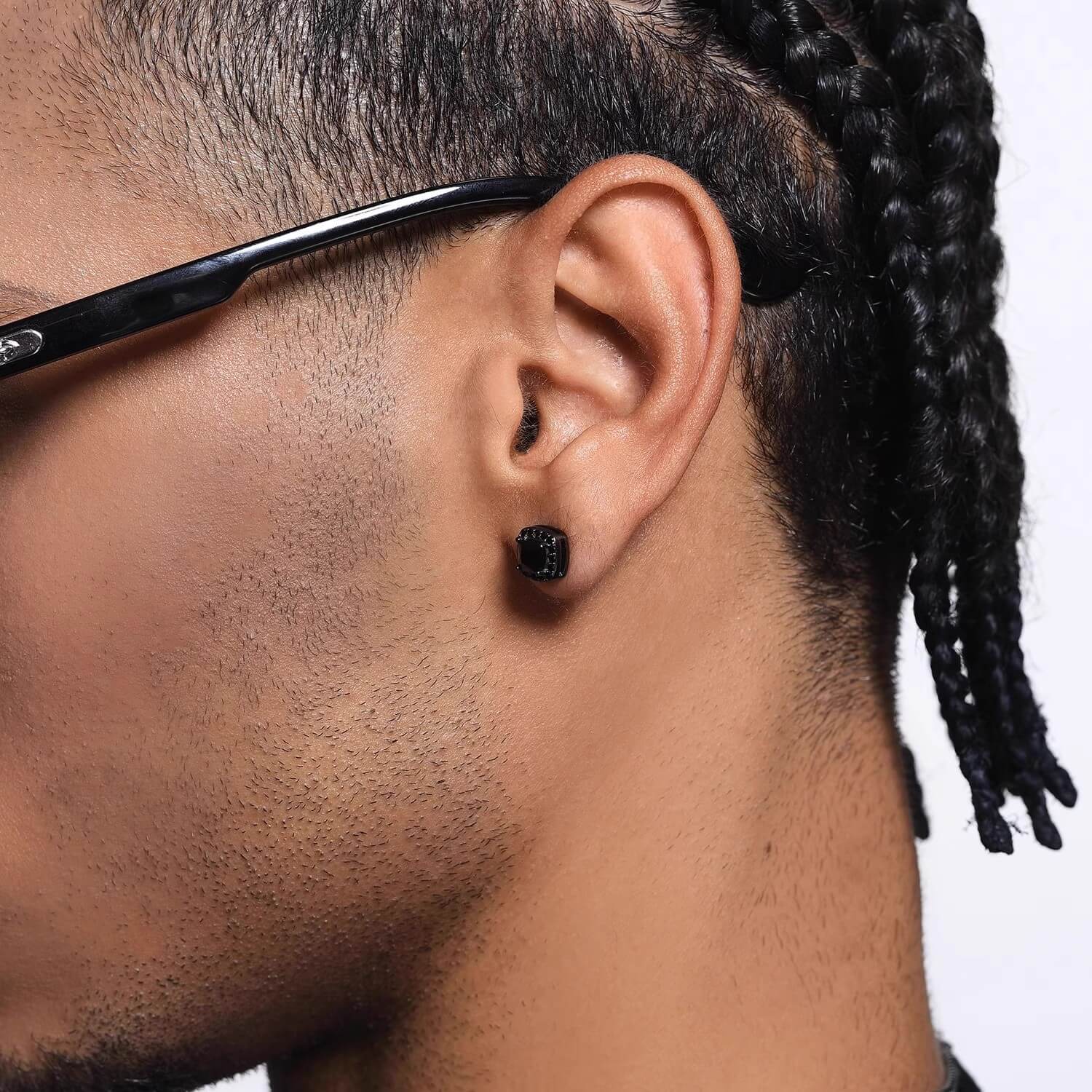 American Hip - Hop Ice Cube Stud Earrings - Aruary Studio ｜ Artisanal Jewelry