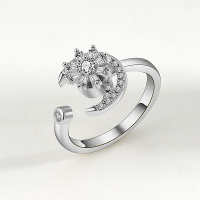 Anxiety Relief Spinner Ring | Alloy Electroplated + Zircon - Fashionable Stress Relief with Playful Designs - Aruary Studio ｜ Artisanal Jewelry