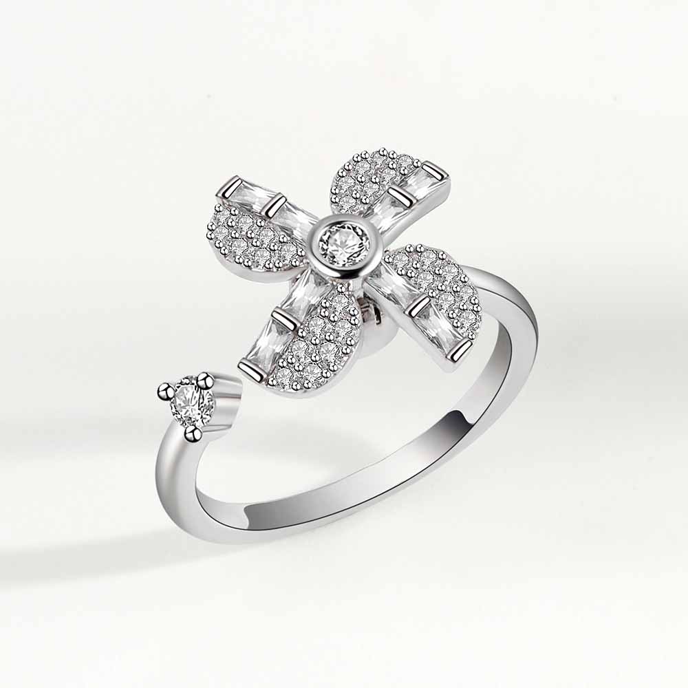 Anxiety Relief Spinner Ring | Alloy Electroplated + Zircon - Fashionable Stress Relief with Playful Designs - Aruary Studio ｜ Artisanal Jewelry