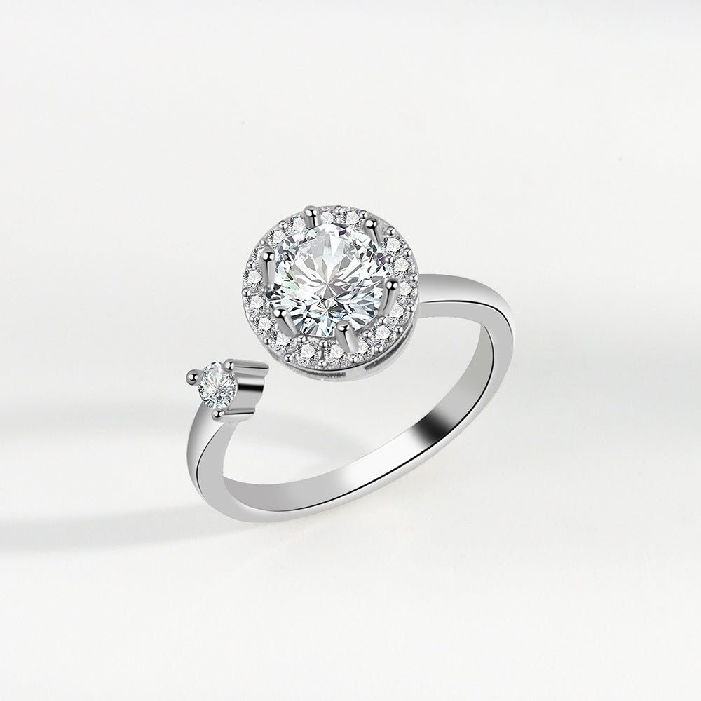 Anxiety Relief Spinner Ring | Alloy Electroplated + Zircon - Fashionable Stress Relief with Playful Designs - Aruary Studio ｜ Artisanal Jewelry