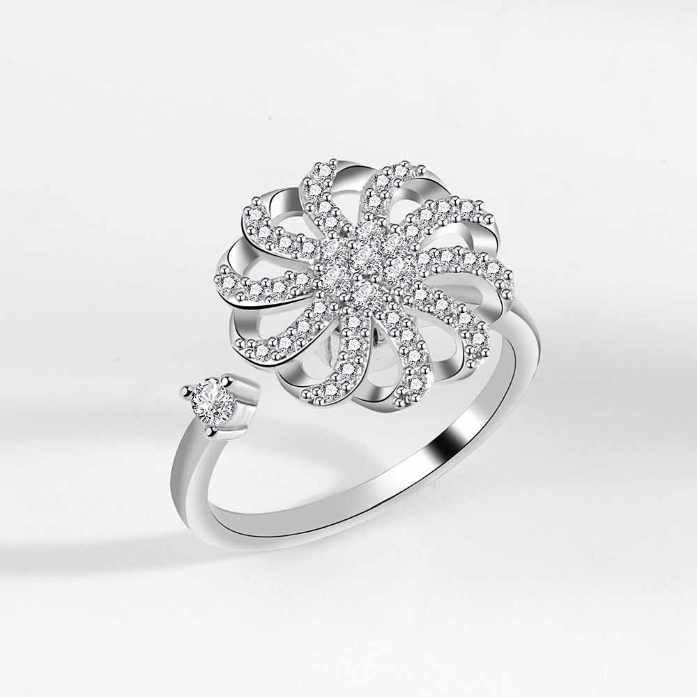 Anxiety Relief Spinner Ring | Alloy Electroplated + Zircon - Fashionable Stress Relief with Playful Designs - Aruary Studio ｜ Artisanal Jewelry