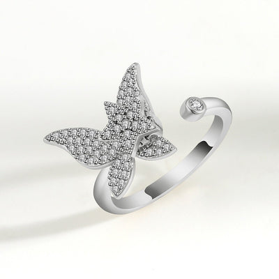 Anxiety Relief Spinner Ring | Alloy Electroplated + Zircon - Fashionable Stress Relief with Playful Designs - Aruary Studio ｜ Artisanal Jewelry