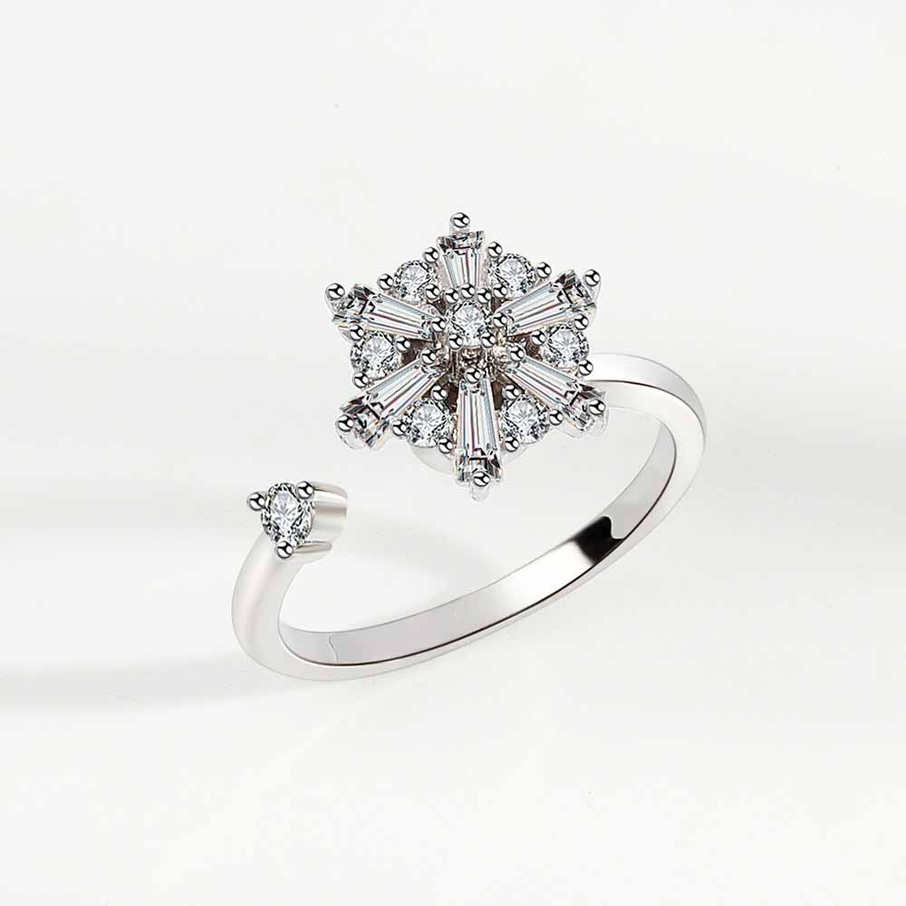 Anxiety Relief Spinner Ring | Alloy Electroplated + Zircon - Fashionable Stress Relief with Playful Designs - Aruary Studio ｜ Artisanal Jewelry