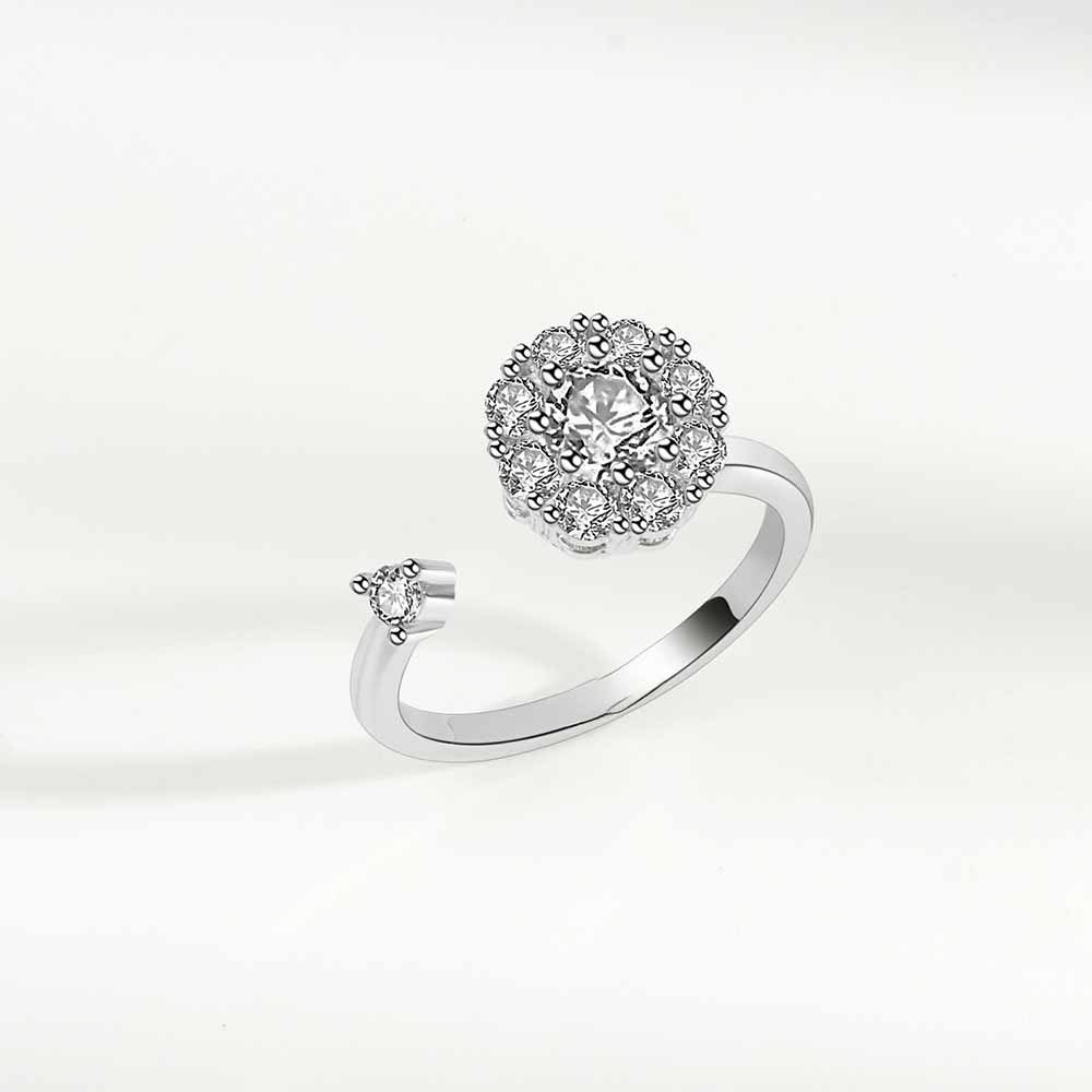 Anxiety Relief Spinner Ring | Alloy Electroplated + Zircon - Fashionable Stress Relief with Playful Designs - Aruary Studio ｜ Artisanal Jewelry