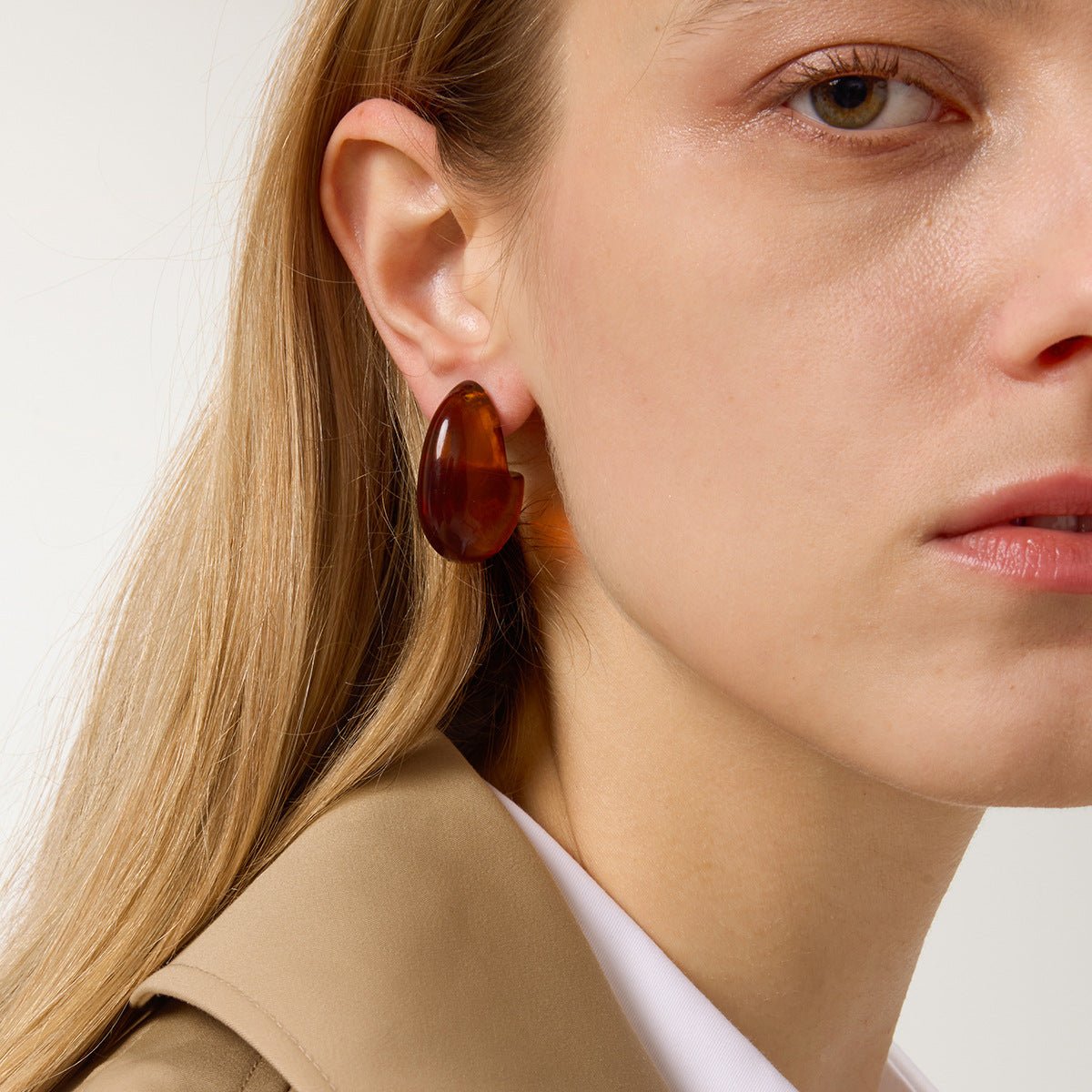 “Autumn Winter Maillard” Resin & Gold - Plated Titanium Steel Jewelry Collection - Vintage Warm - Tone Statement Pieces - Aruary Studio ｜ Artisanal Jewelry