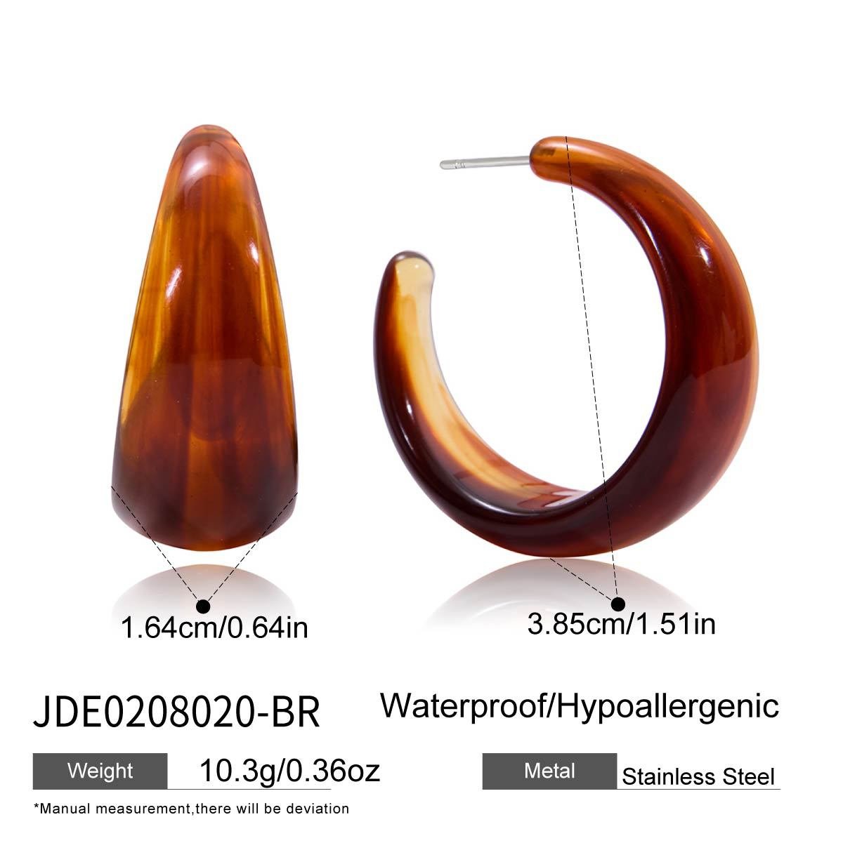 “Autumn Winter Maillard” Resin & Gold - Plated Titanium Steel Jewelry Collection - Vintage Warm - Tone Statement Pieces - Aruary Studio ｜ Artisanal Jewelry