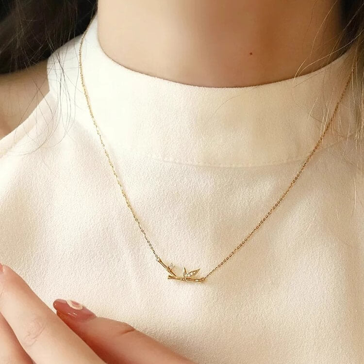 Bamboo Peace & Prosperity Necklace - Aruary Studio ｜ Artisanal Jewelry