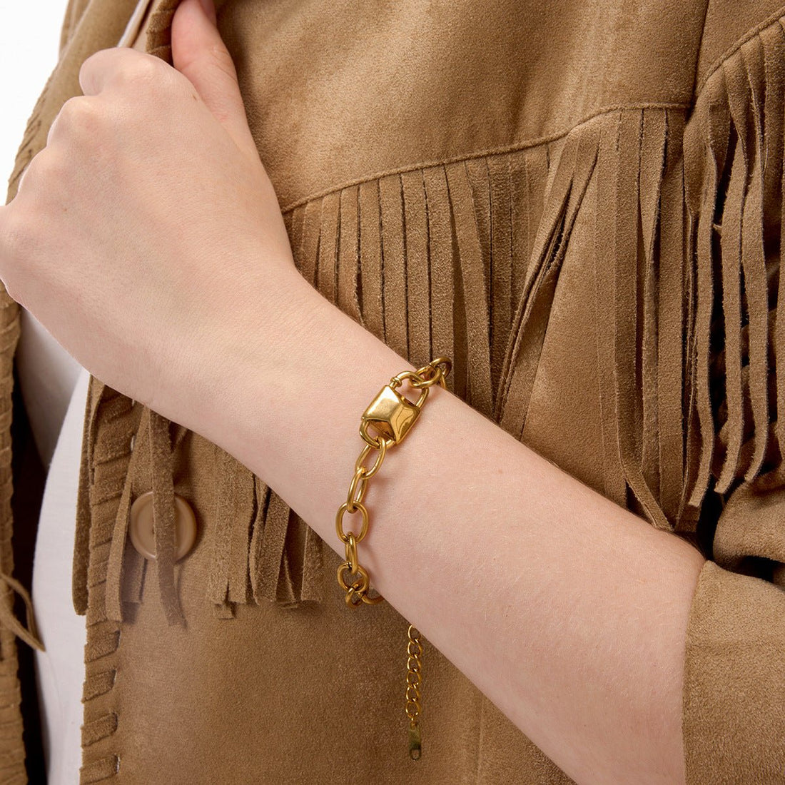 Bold Chunky Chain Bracelet | Titanium Steel - Edgy Retro Statement Jewelry - Aruary Studio ｜ Artisanal Jewelry