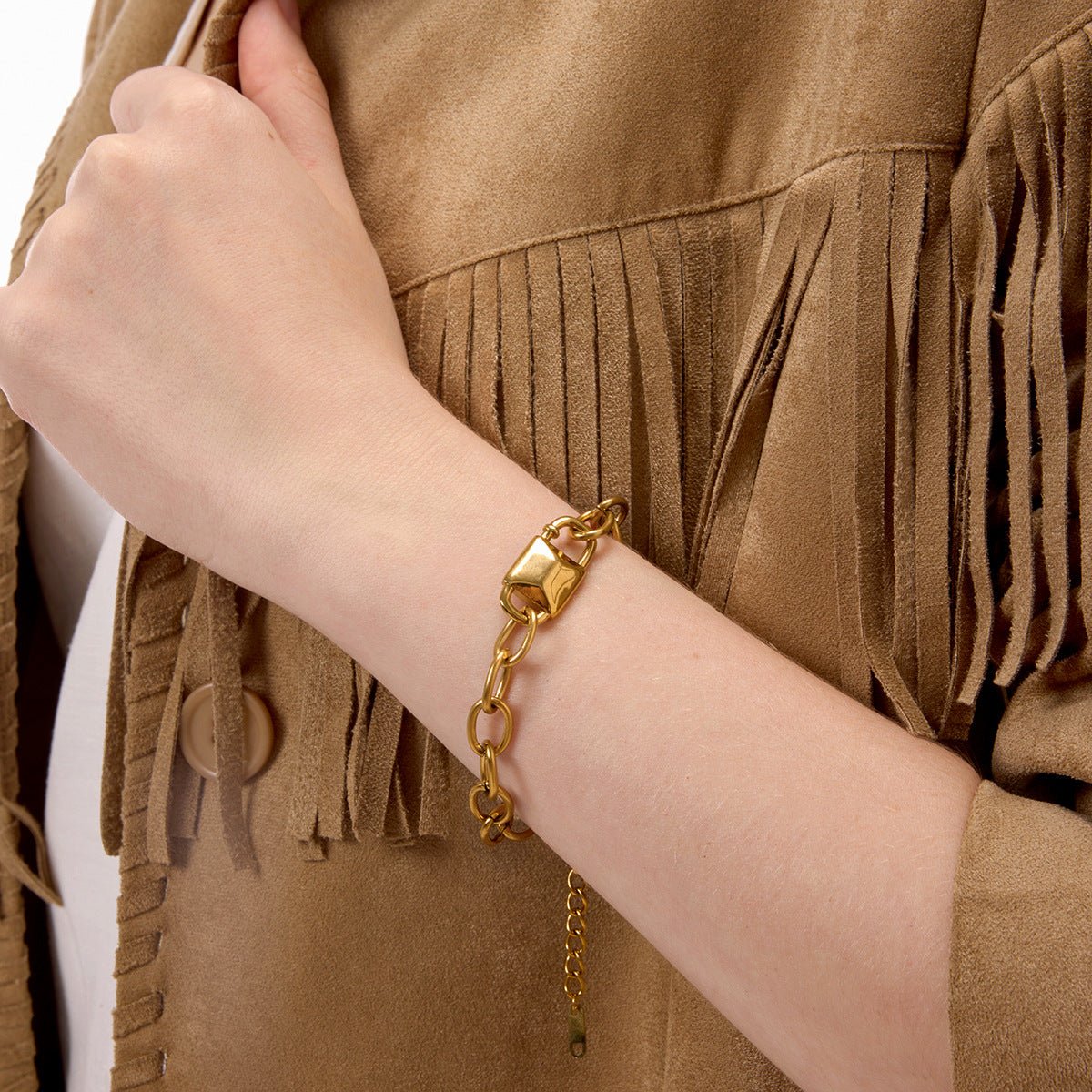 Bold Chunky Chain Bracelet | Titanium Steel - Edgy Retro Statement Jewelry - Aruary Studio ｜ Artisanal Jewelry