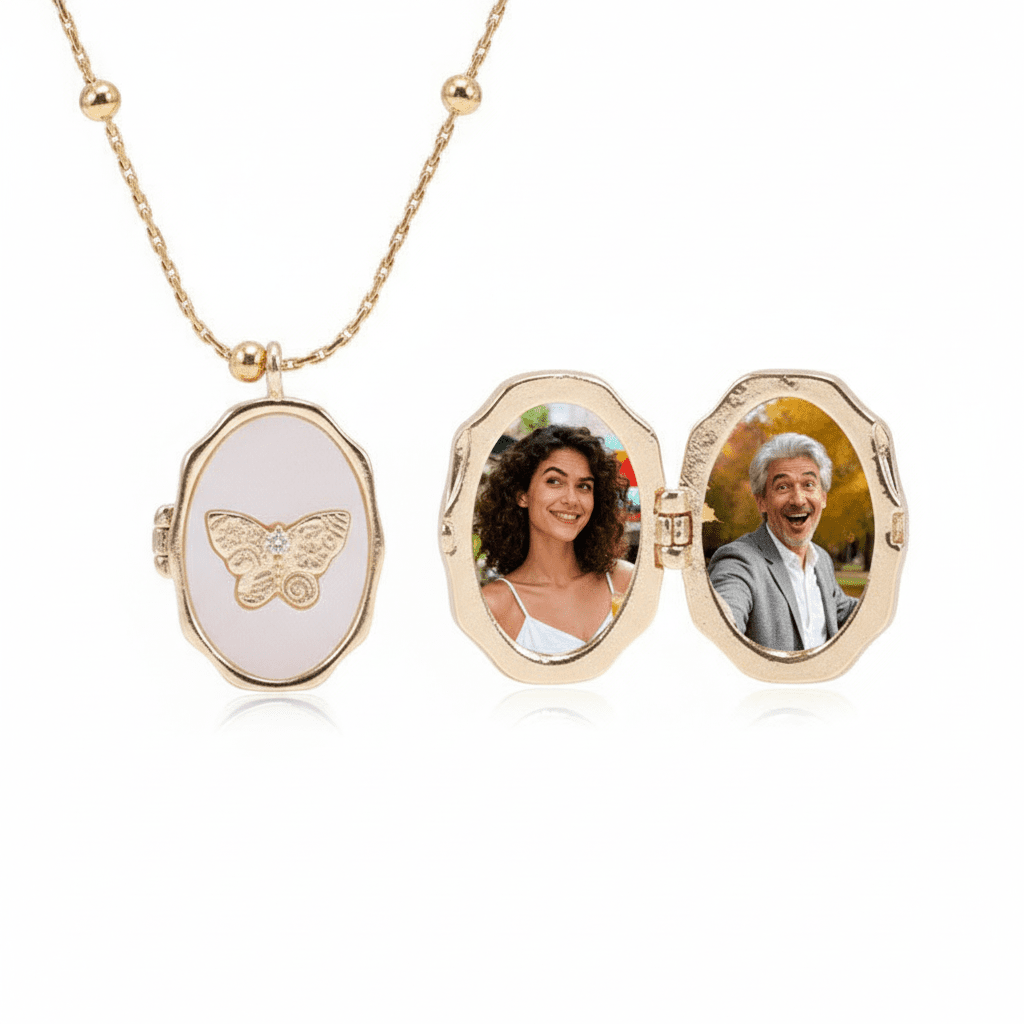 Butterfly Locket Photo Album Necklace - Aruary Studio ｜ Artisanal Jewelry