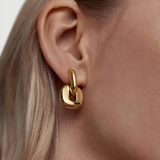Vintage - Inspired Gold - Silver Chain Earrings