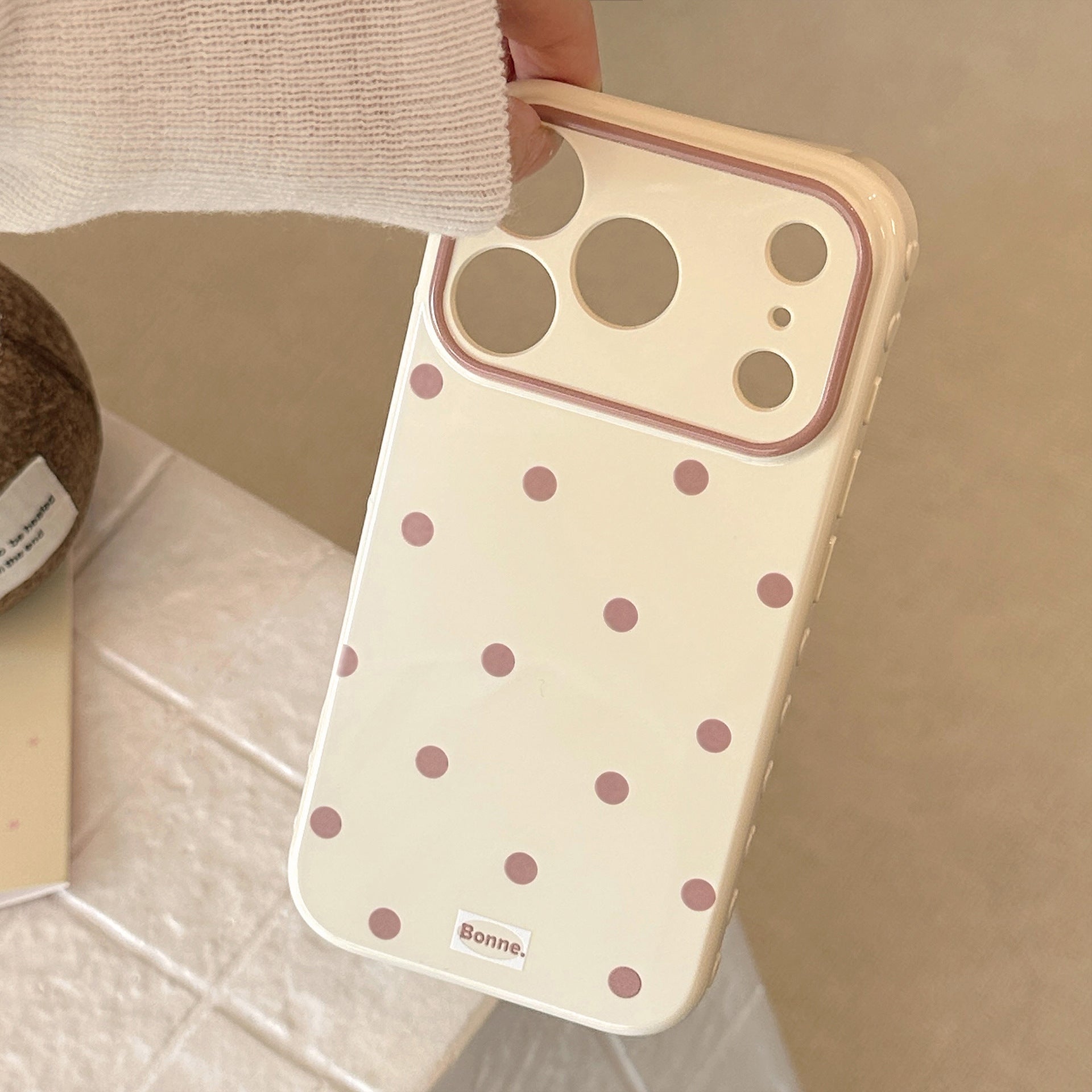 Contrast Polka Dot TPU Phone Case | 3D Buttons & Precise Cutouts - Aruary Studio ｜ Artisanal Jewelry
