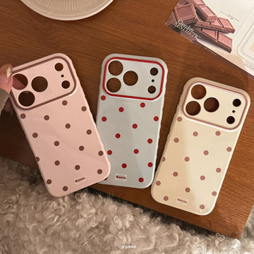 Contrast Polka Dot TPU Phone Case | 3D Buttons & Precise Cutouts - Aruary Studio ｜ Artisanal Jewelry