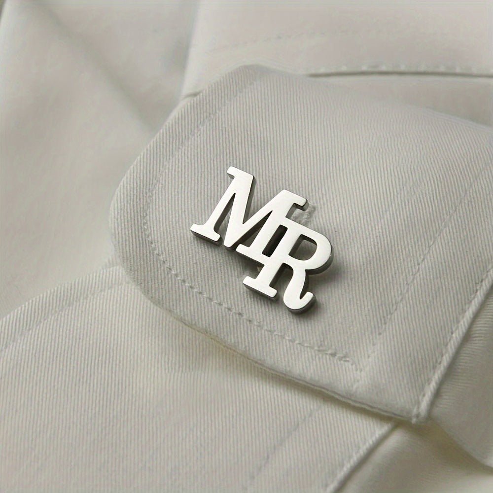 Custom Monogram Cufflinks | 18K Gold - Plated Titanium Steel - Aruary Studio ｜ Artisanal Jewelry