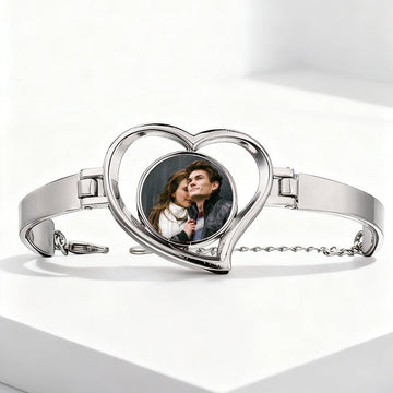 Custom Photo Heart Bracelet | Alloy - A Timeless Token of Love & Memories - Aruary Studio ｜ Artisanal Jewelry