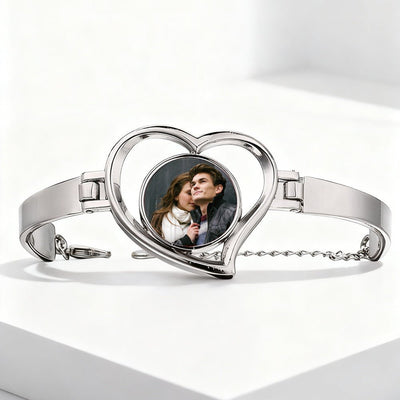 Custom Photo Heart Bracelet | Alloy - A Timeless Token of Love & Memories - Aruary Studio ｜ Artisanal Jewelry