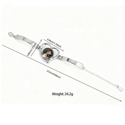 Custom Photo Heart Bracelet | Alloy - A Timeless Token of Love & Memories - Aruary Studio ｜ Artisanal Jewelry